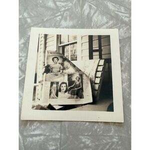 Vintage B&W Snapshot Photo Newspaper Society Page Women Portraits 3.5x3.5 7 189